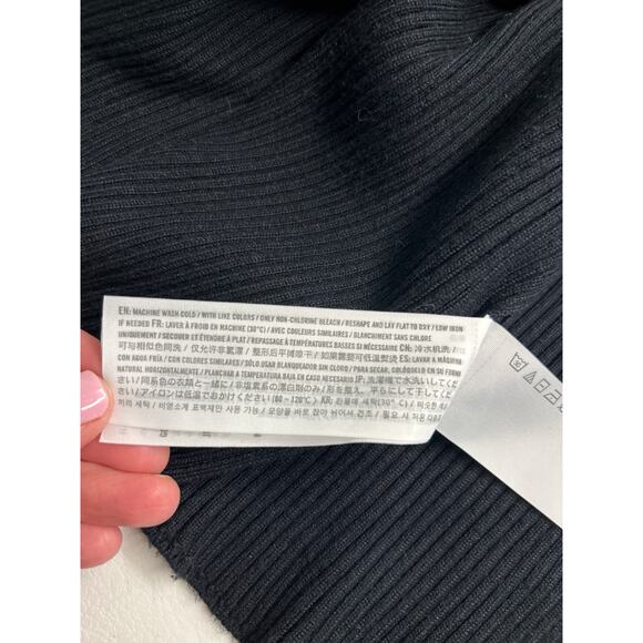 Abercrombie & Fitch Hook And Eye Ribbed Polo Midi Dress in Black. Size XST - Picture 8 of 8